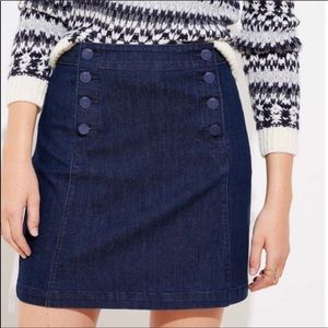 Ann Taylor LOFT Denim Sailor Jean Skirt Size 12